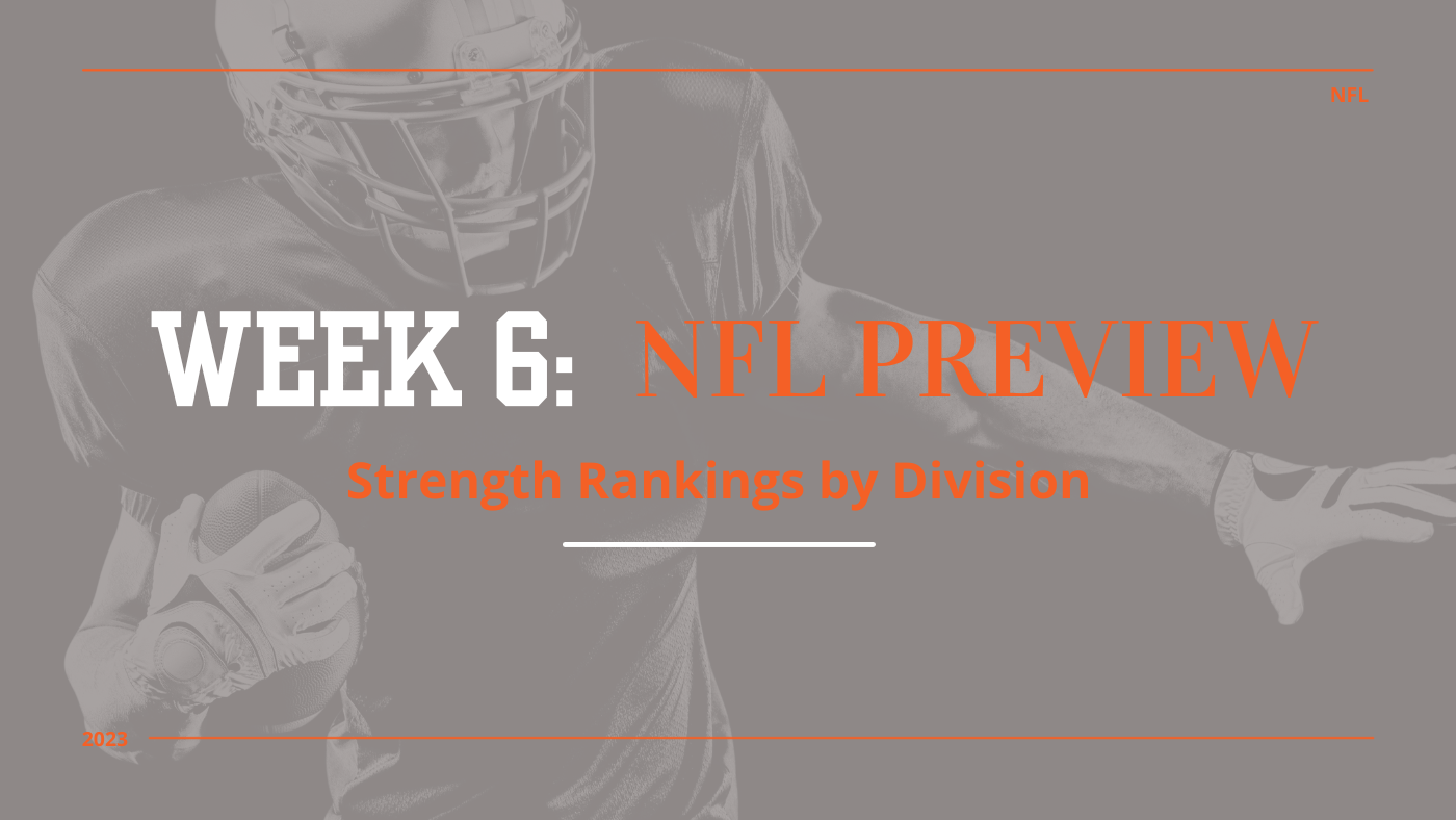 Week 6 NFL Preview Strength Rankings by Division